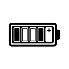 Battery charge level indicator icon showing almost full power.