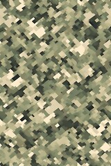 ia generated. Digital camouflage pattern in green and beige tones, ideal for military backgrounds, tactical designs, and outdoor-themed projects.
