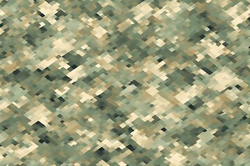 ia generated. Digital camouflage pattern in green and beige tones, ideal for military backgrounds, tactical designs, and outdoor-themed projects.
