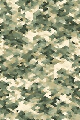 ia generated. Digital camouflage pattern in green and beige tones, ideal for military backgrounds, tactical designs, and outdoor-themed projects.
