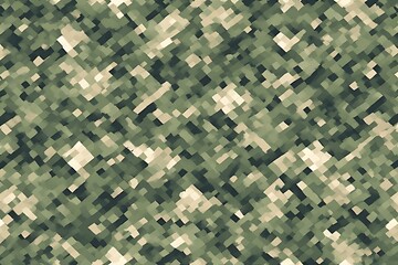 ia generated. Digital camouflage pattern in green and beige tones, ideal for military backgrounds, tactical designs, and outdoor-themed projects.
