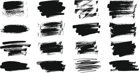 Mega bundle of different ink brush strokes:rectangle,square and round freehand drawings.Ink splatters,grungy painted lines,artistic design elements