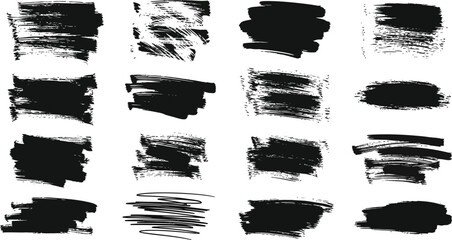 Mega bundle of different ink brush strokes:rectangle,square and round freehand drawings.Ink splatters,grungy painted lines,artistic design elements