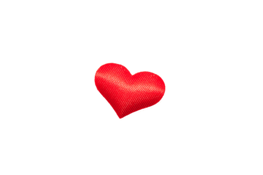 Red 3D heart with a glossy finish on a transparent background.
