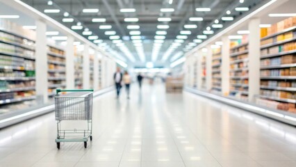 Blurred, defocused background of modern department store