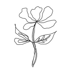 One-Line Abstract Flower Illustration Hand Drawn