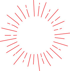 hand drawn red doodle sunburst vector image