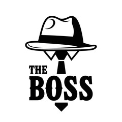 The Boss - A Stylish Fedora and Tie Emblem of Authority.