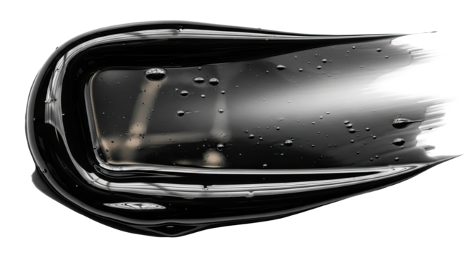 Macro glossy smear reflecting detailed lighting over white