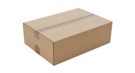 a cardboard delivery box isolated on a transparent background. Perfect for shipping, packaging, delivery, and e-commerce concepts.