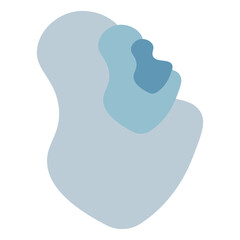 Monochromatic gradient Pebble icons. With floating effect. Abstract Icon.