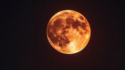 Full moon rising in the night sky with sun and moon visible