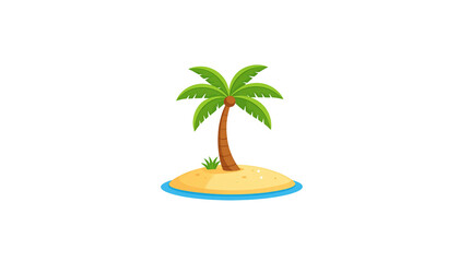 Illustration of tropical palm trees on white background