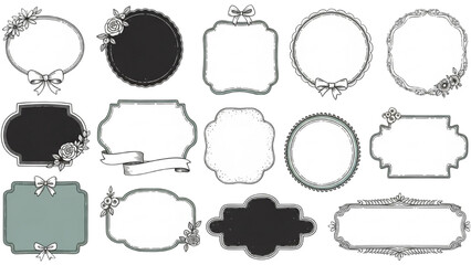 Elegant Vintage Label Frames Set for Scrapbooking and Design Projects