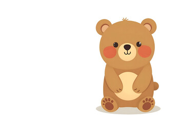 Obraz premium 座っているかわいいクマのイラスト