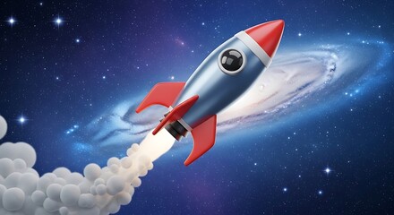 Soaring Rocket Launching into Space, a Symbol of Innovation and Progress, Great for Startups and Tech Companies Seeking a Modern, Dynamic Visual