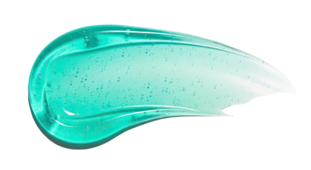 Teal hydrating gel smear luminous aqua shade on white