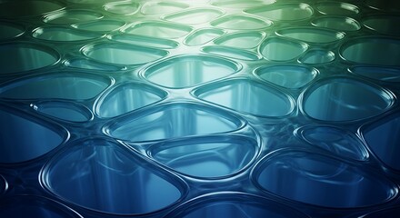 Modern, vibrant background with organic shapes and flowing blue green gradient, perfect for technology, science, or forward thinking branding projects