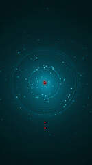 Obraz premium Teal Radar Rings With Red Risk Core