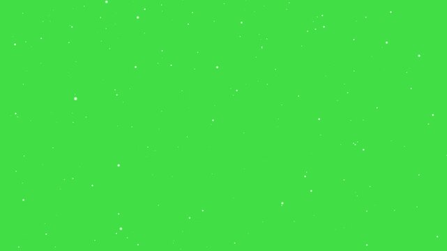 Isolated realistic snow falling with horizontal wind on green screen background, realistic snow falling green screen, flurry snow, snowflakes slowly falling on green sky, seamless loop, heavy snowfall