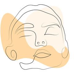 Woman Face Line Art