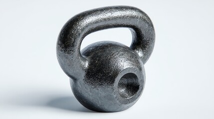 A black kettlebell on a white background, ideal for fitness and workout themes.