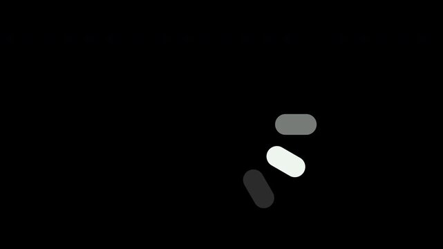 Loading loop animation of white rounded rectangle in circle