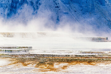 Hot spring in a dramatic landscape
