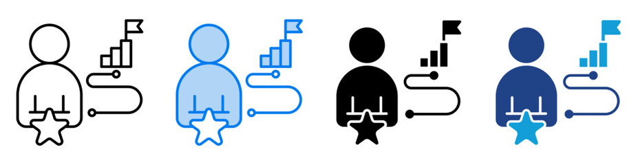 Fototapeta premium Success icon set multiple style collection