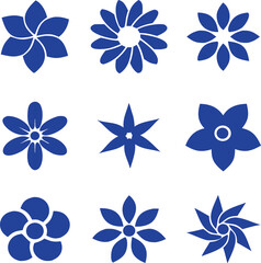 Clean flower icon set in minimal style, perfect for spa branding, wellness themes, natural product labels, and modern vector artwork