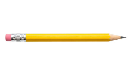 a wooden yellow pencil isolated on a transparent background. Ideal for school supplies, education, writing, drawing, and stationery concepts.