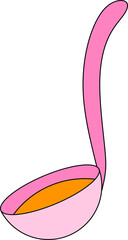 Pink Ladle with Orange Liquid