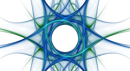                   Blue Green Circular Energy Flow Fractal Art