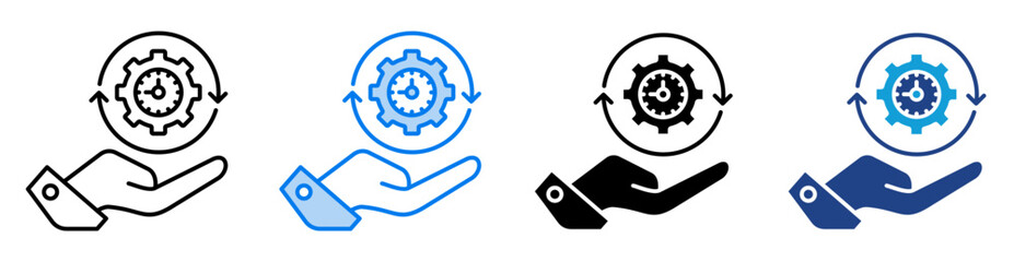 Efficiency icon set multiple style collection