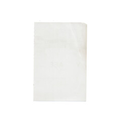 Small Vintage Paper Receipt with Worn Text, Isolated Real Ephemera Clipart