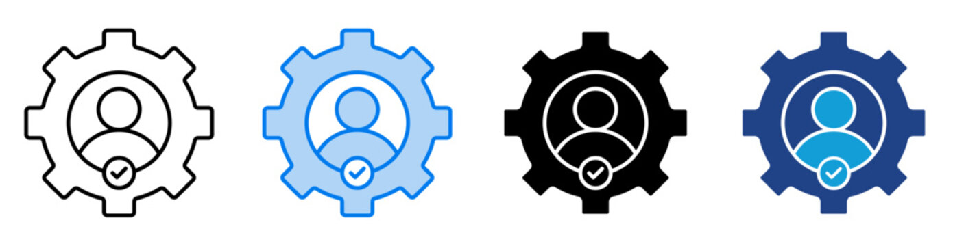 Competency icon set multiple style collection