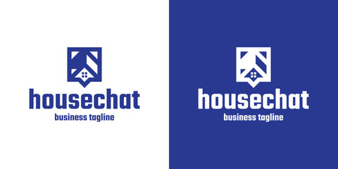 house chat logo vector
