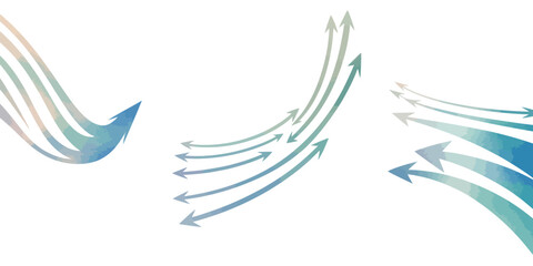 Obraz premium Abstract graphic design with flowing arrows in shades of blue and white