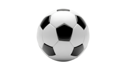 Soccer Ball with Black and White Pattern, Sports Equipment Isolated on Transparent Background