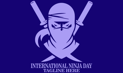 International ninja day background icon. International ninja day vector illustration and International ninja day logo design. Day of the ninja