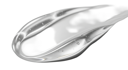 Pure glossy smear with ultra bright highlight edges on white