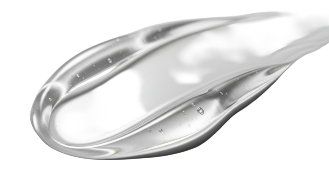 Pure glossy smear with ultra bright highlight edges on white