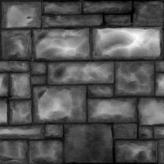 Black and White Stone Wall Texture with Irregular Pattern and Rough Surface