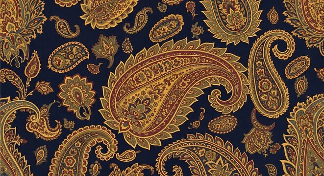 Elegant Paisley Pattern - A Timeless Textile Design with Intricate Details.