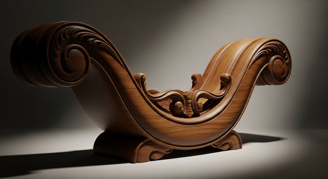 Antique wooden door handle object for vintage home interior decoration