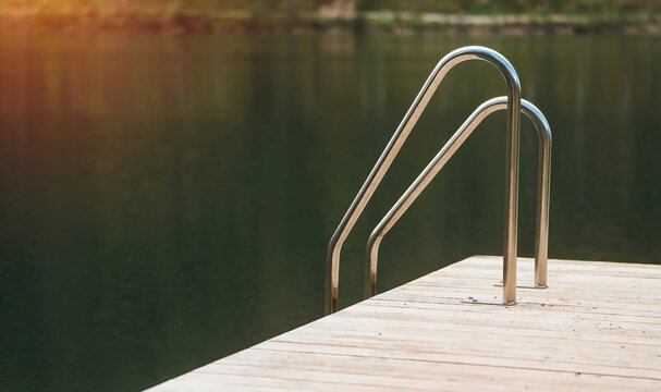 Relaxing holiday on calm European mountain lake