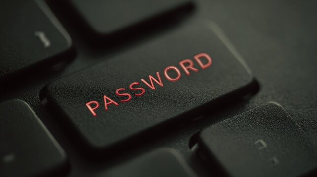 Keyboard with a red letters