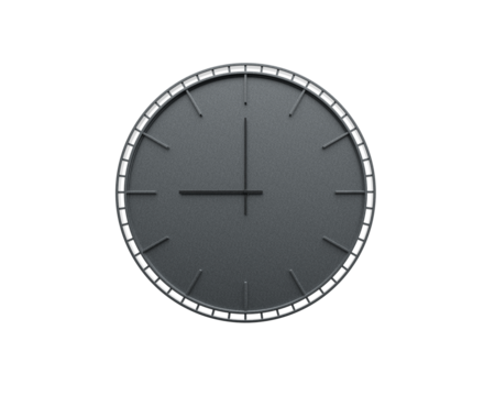 Modern Dark Gray Wall Clock 09 00 Nine O'Clock 9 00 Minimalist For Modern Interiors 3D Illustration