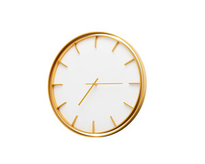 Minimalistic Golden Frame Wall Clock 07 15 Seven Fifteen 7 15 For Modern Interiors 3D Illustration
