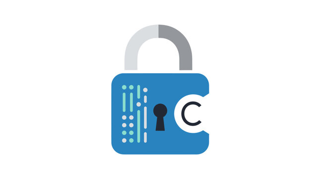 Secure your digital world with this modern, abstract padlock icon representing data protection and cybersecurity - Powered by Adobe